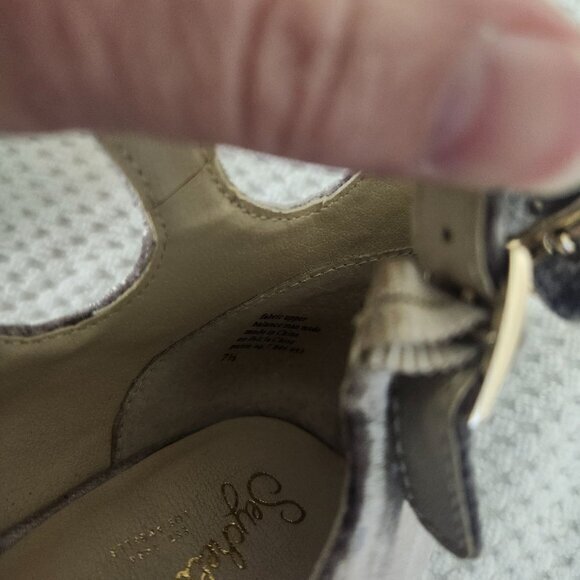 Seychelles Anthropologie Kayak Crushed Velvet Peep Toe Heels Womens Shoes Sz 7.5 - Picture 10 of 16